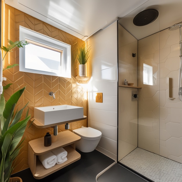 Free Photo small bathroom with modern style ai generated