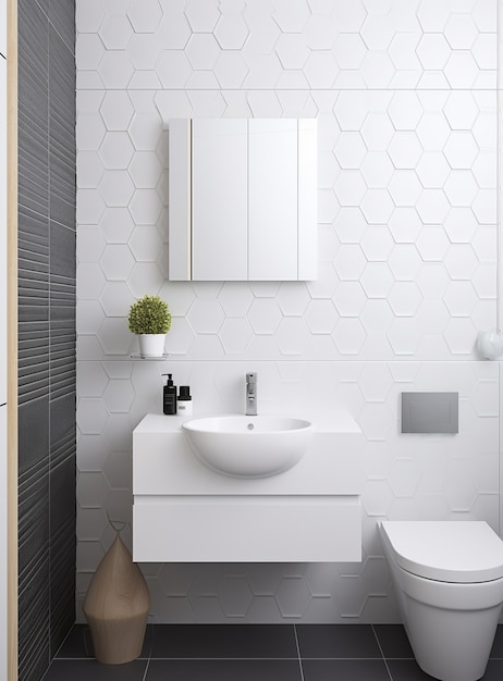 Free photo small bathroom with modern style ai generated