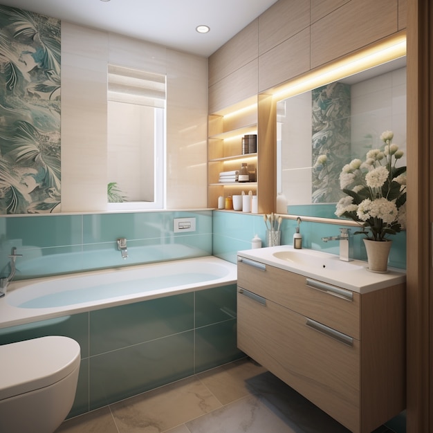 Small bathroom with modern style and decor