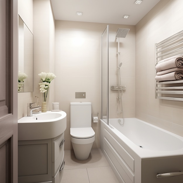 Small bathroom with modern style and decor