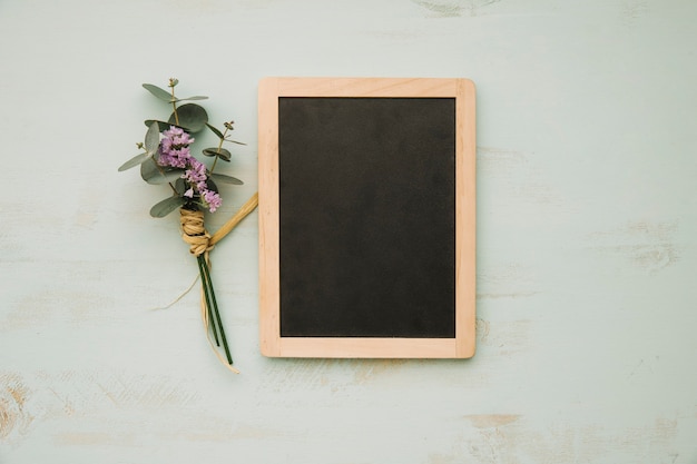 Small bouquet near blackboard