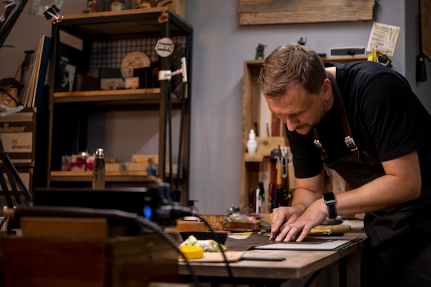 Small business manager in his workshop