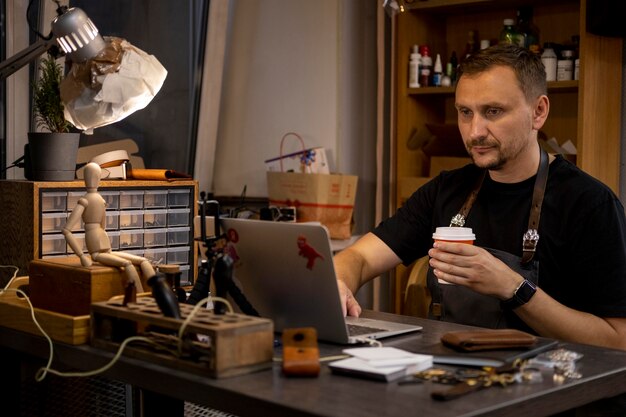 Small business manager in his workshop