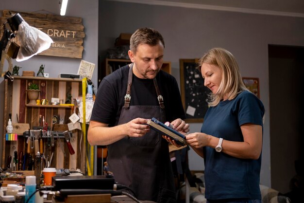 Small business manager in his workshop