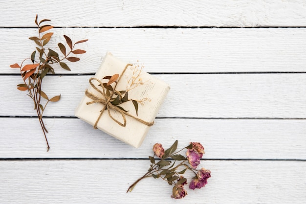 Small cute gift with dried plants