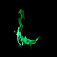 Free photo small flame of green fire