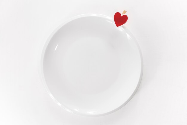 Small heart attached to plate