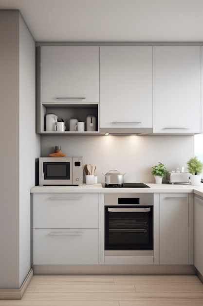 Free photo small kitchen space with modern design