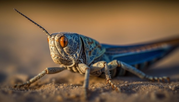 Free photo small lizard crawls on branch in forest generated by ai