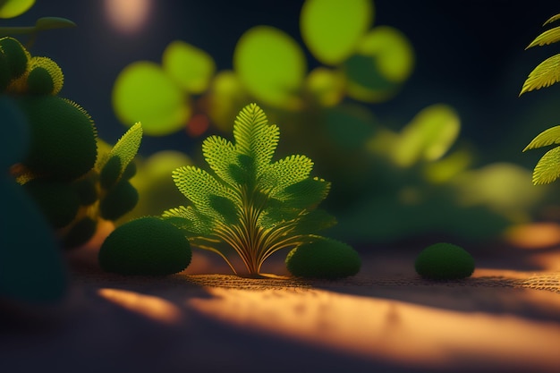 Free photo a small plant in the sand