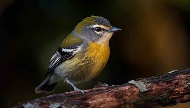 Free Photo small songbird perching on branch in winter generated by ai