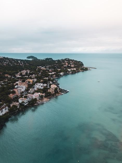 Small town located on the coast of the sea