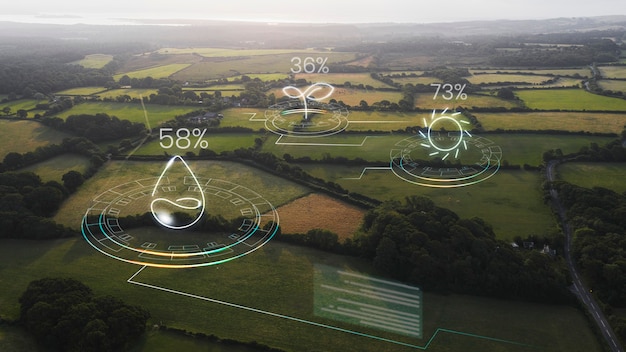 Free Photo smart farming with agriculture iot