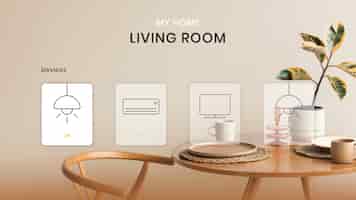 Free photo smart home user interface graphic design on the desktop screen