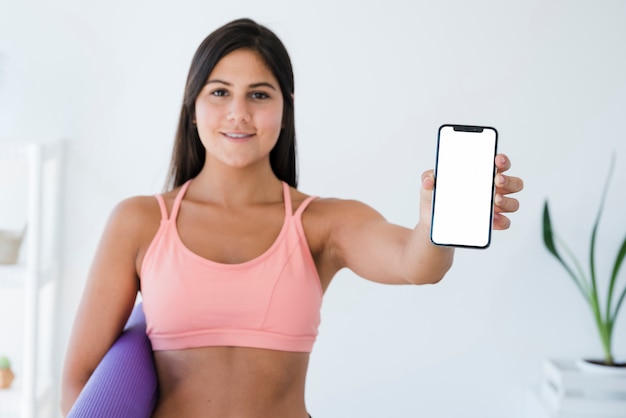 Smartphone template with yoga concept