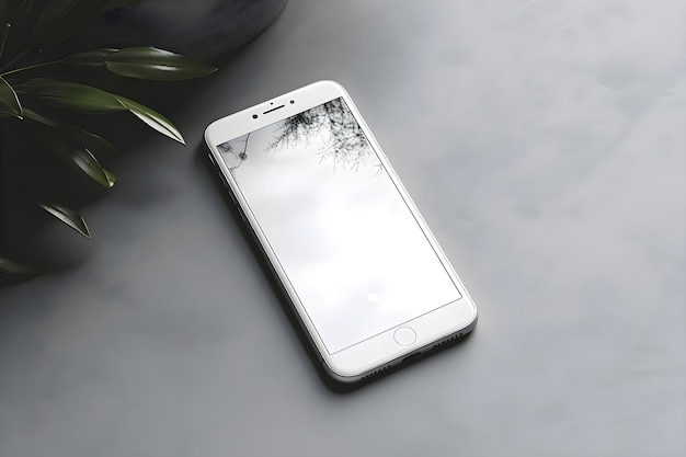 Free Photo smartphone with blank screen on gray background 3d rendering