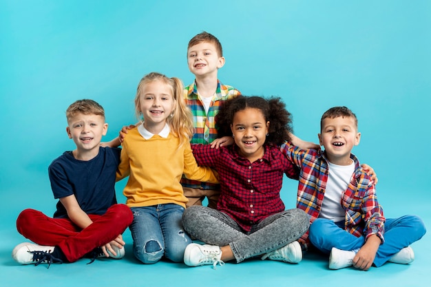 Smiley childrens at book day event