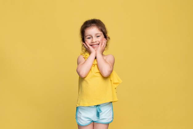 Smiley little girl celebrating a birthday