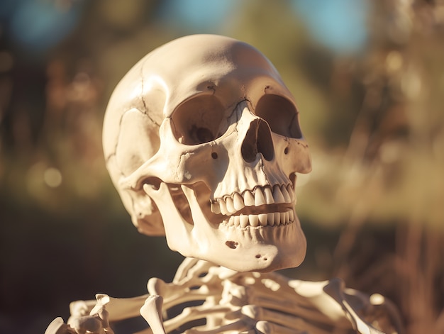 Free photo smiley skeleton  outdoors