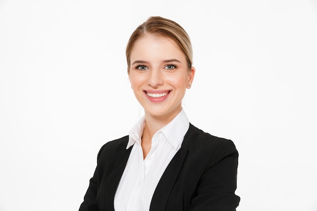 Free Photo smiling blonde business woman