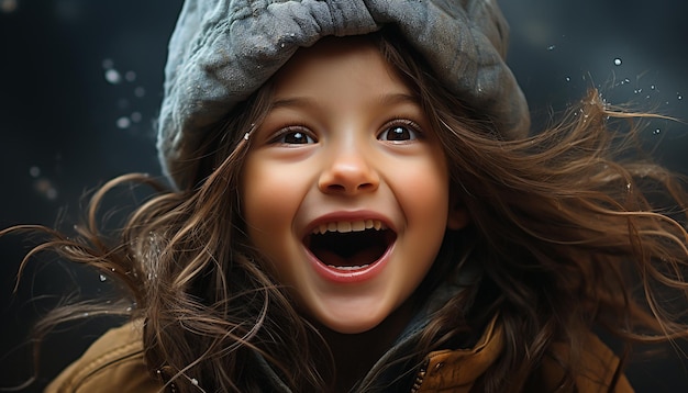 Free photo smiling cheerful and happiness caucasian ethnicity child joy beauty generated by artificial intelligence