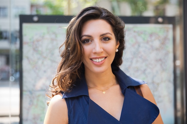 Smiling face of gorgeous Latin-American woman