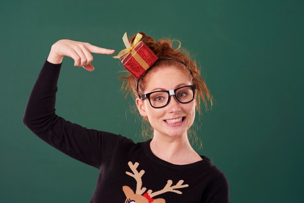 Smiling girl in christmas time