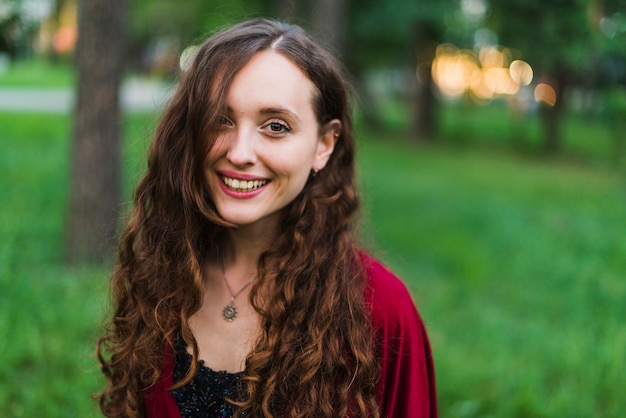 Smiling girl in nature