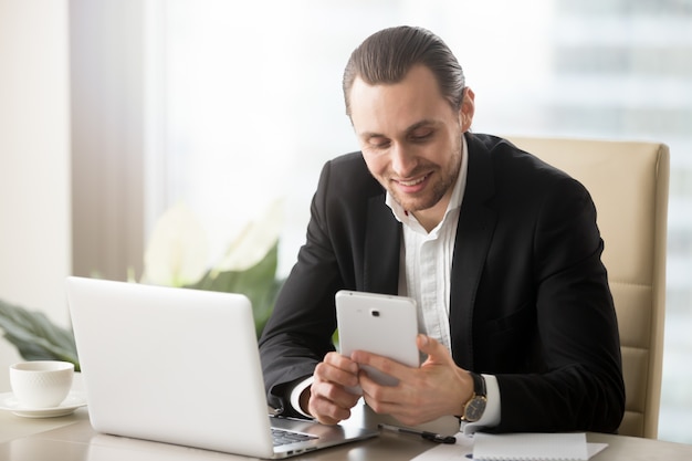 Smiling happy businessman 