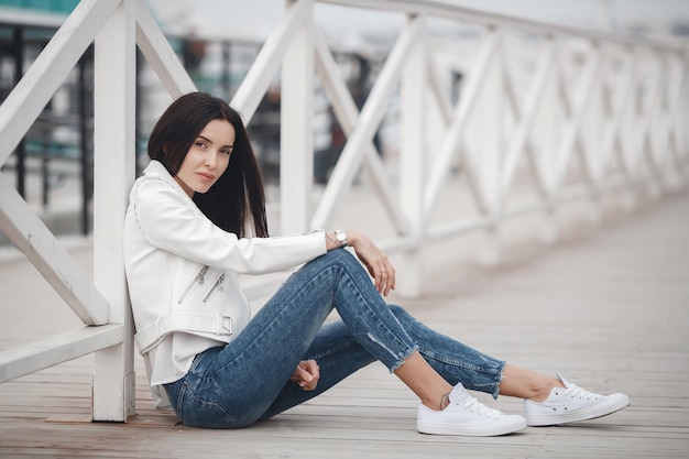 smiling happy young woman outdoor