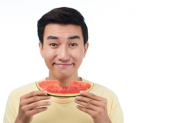 Smiling Man with Slice of Watermelon