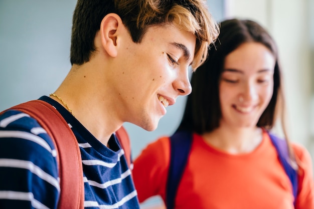 Smiling schoolkids