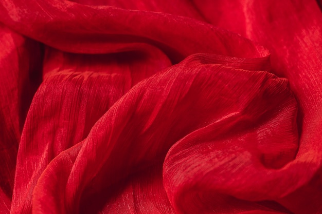 Free photo smooth elegant red fabric material texture