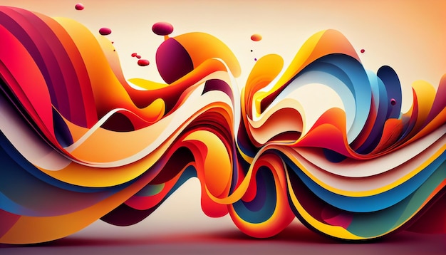 Free photo smooth flowing wave illustration in vibrant multi colors generated by ai