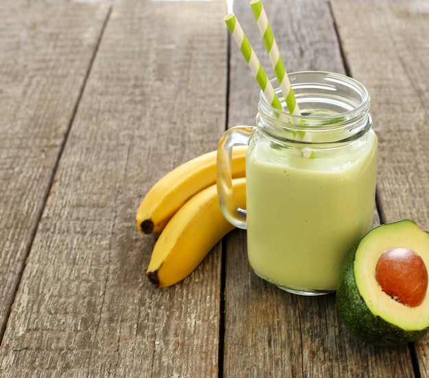 Smoothie with avocado and banana