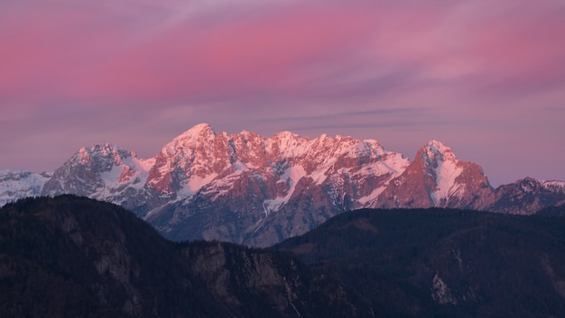 Snow covered mountain during daytime