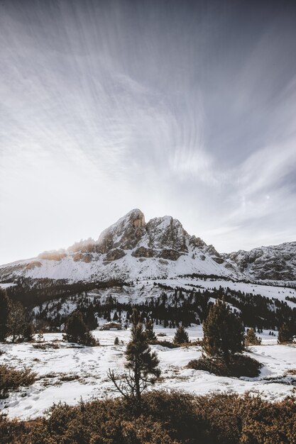 Snow Covered Mountain Range