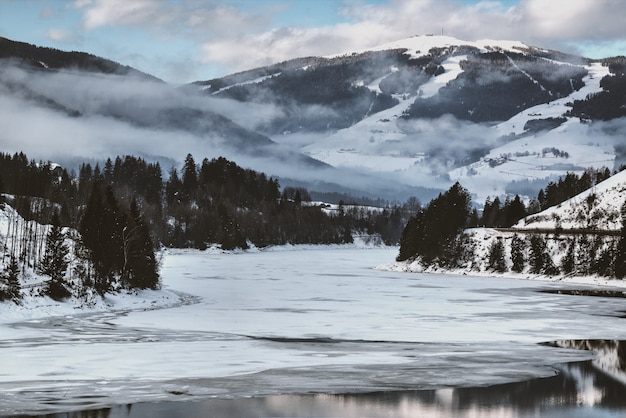 Free photo snow covered mountains