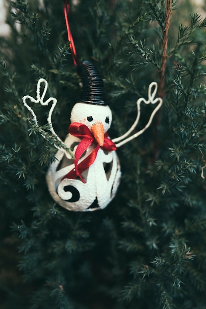 Snowman on christmas tree