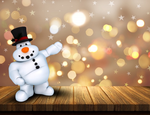 Free photo snowman on wood