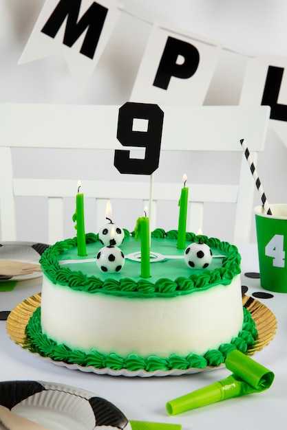 Soccer birthday with delicious cake