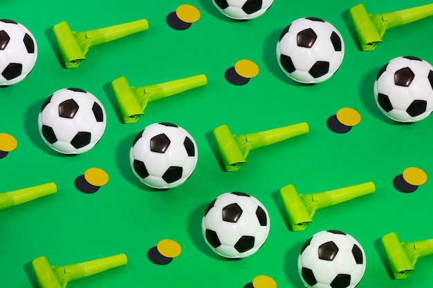 Soccer birthday with whistles and balls