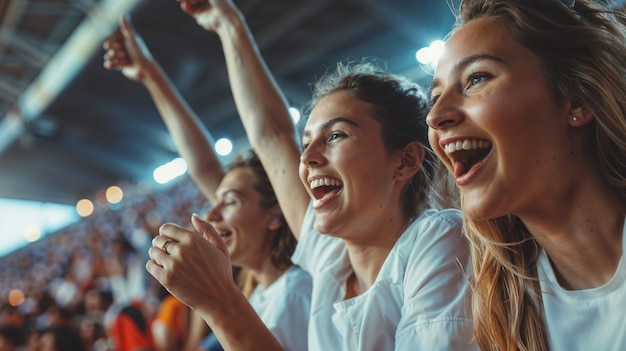 Free Photo soccer fans cheering in the stadium