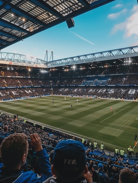 Soccer fans cheering their team