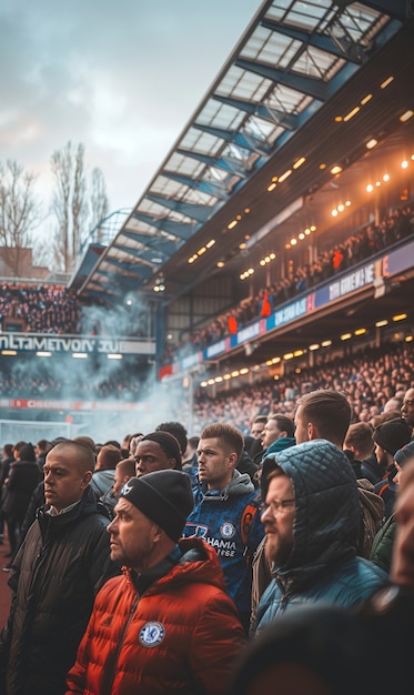 Free photo soccer fans cheering their team