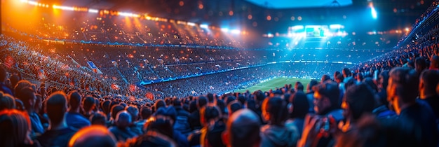 Soccer fans cheering their team