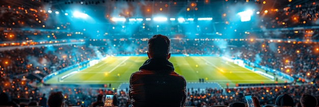 Soccer fans cheering their team