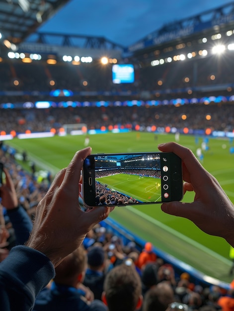 Free photo soccer fans cheering their team