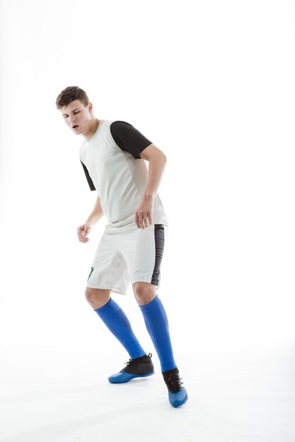 Soccer player looking down