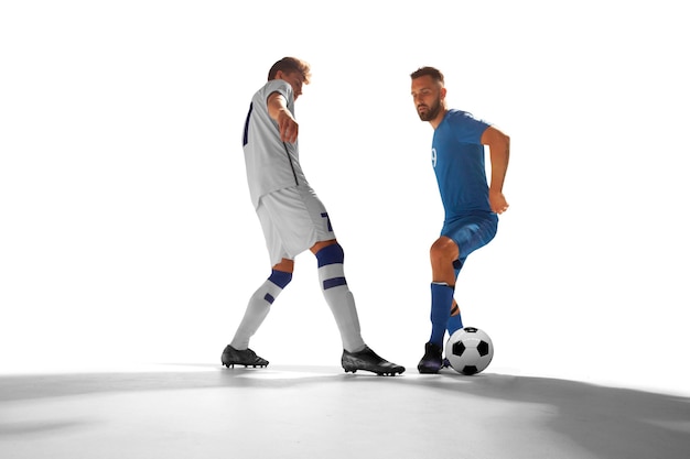 Free photo soccer players in white background